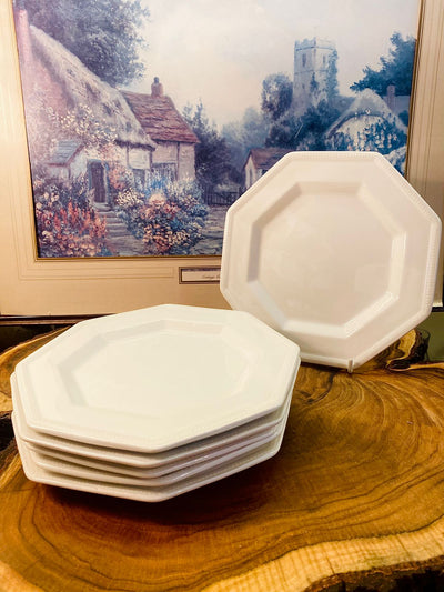 Johnson Brothers White Octagonal Plates Set of 6