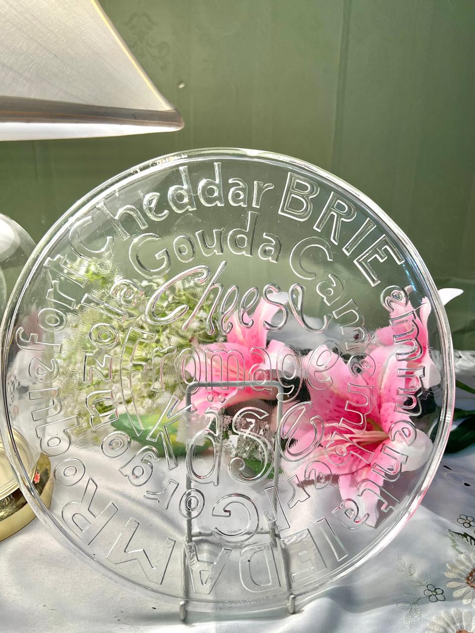 Clear Typography Large Serving Platter – Approx. 12 Inch