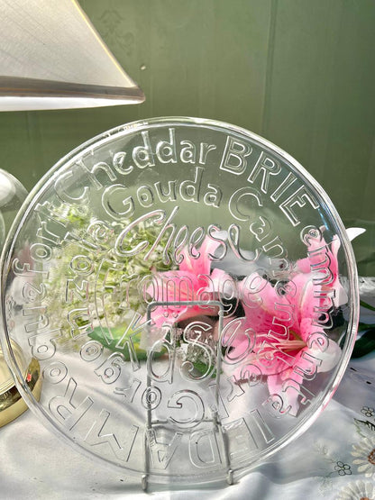 Clear Typography Large Serving Platter – Approx. 12 Inch