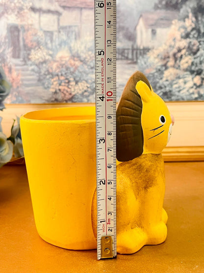 Cute Lion Ceramic Planter Yellow Animal Pot Decor