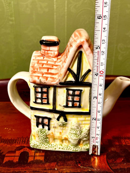 Vintage Cottage House Teapot | 6 Inch Collectible Ceramic Teapot