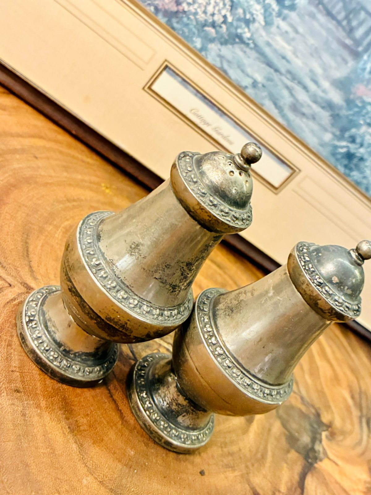 Vintage Silver Tone Salt and Pepper Shaker Set