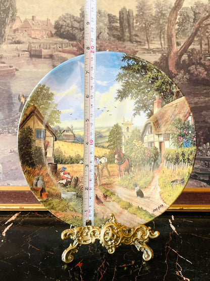 Royal Doulton bradfoard exchange Decorative Wall Plate – “Cutting the Corn” by Peter Kotka, England