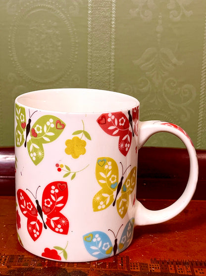 Fairmont & Main England Colourful Butterfly Floral Mug