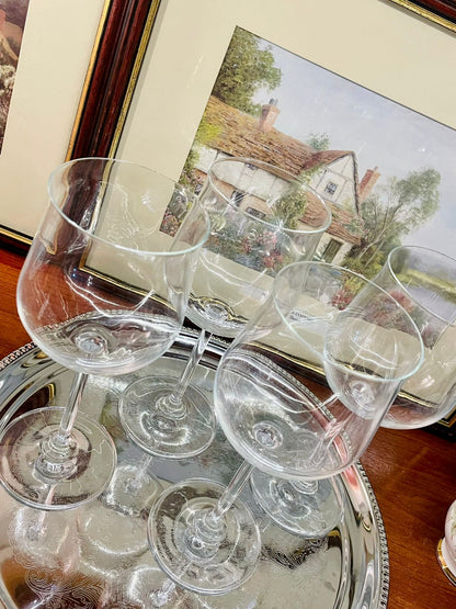 Set of 4, Crystal Serving Stem Glass / Goblets with Box