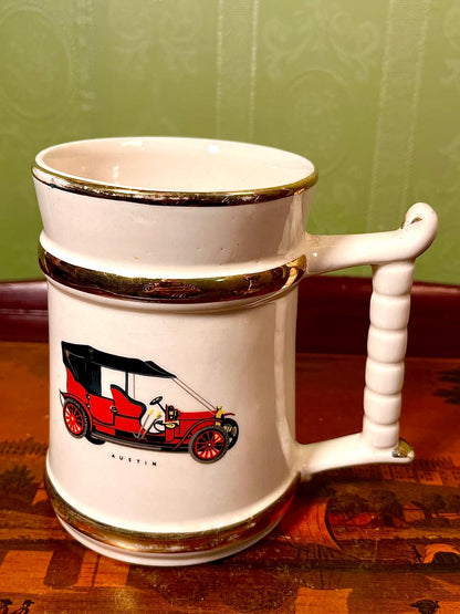 Vintage Classic Car Ceramic Beer Stein Mug | 5 Inch Collectible Tankard