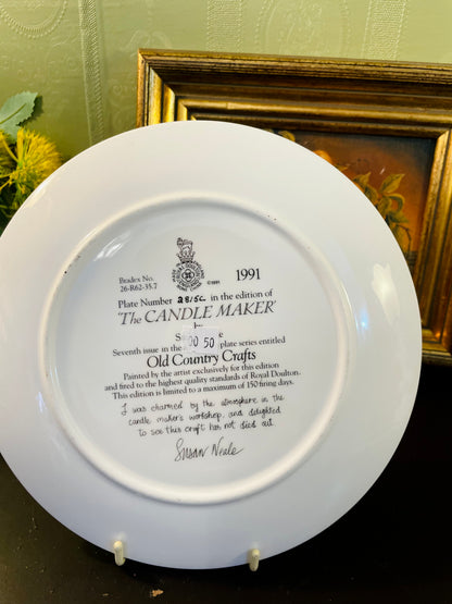 Royal Doulton The Candle Maker Collector Plate 8 Inch 1991