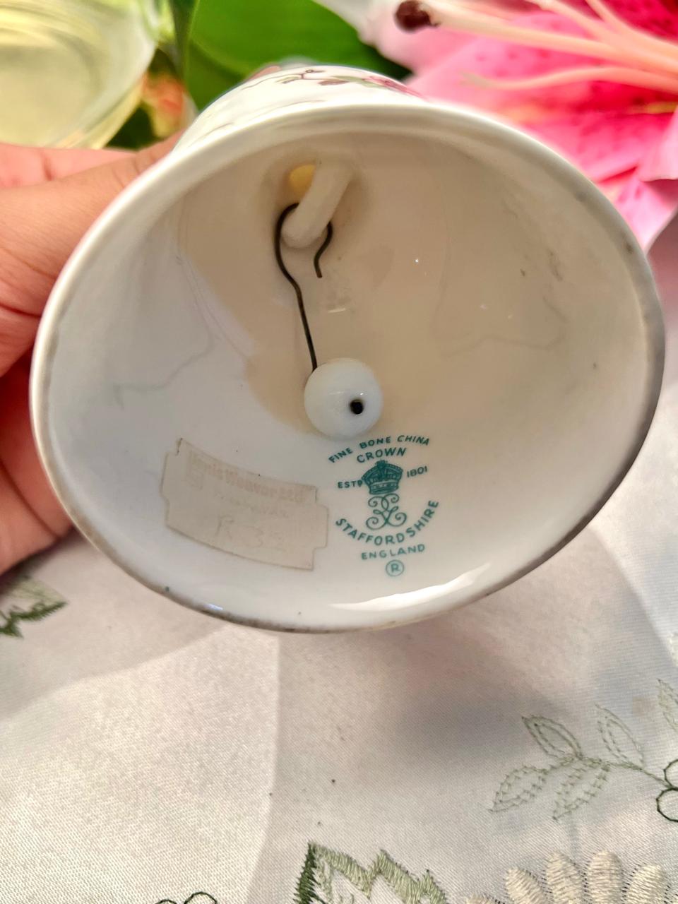 Crown Staffordshire Ruby Wedding Fine Bone China Bell 5"