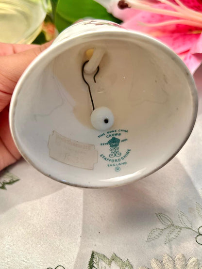 Crown Staffordshire Ruby Wedding Fine Bone China Bell 5"