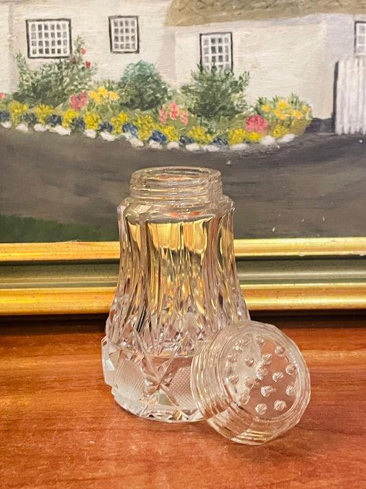 Antique Sterling & Crystal Salt and Pepper Shakers – Vintage Cut Glass Tableware