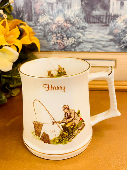 Vintage Bentshire Fine China Fishing Mug England