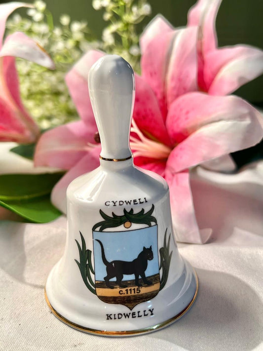 Cydweli Kidwelly Black Cat Fine Bone China Souvenir Bell – 4