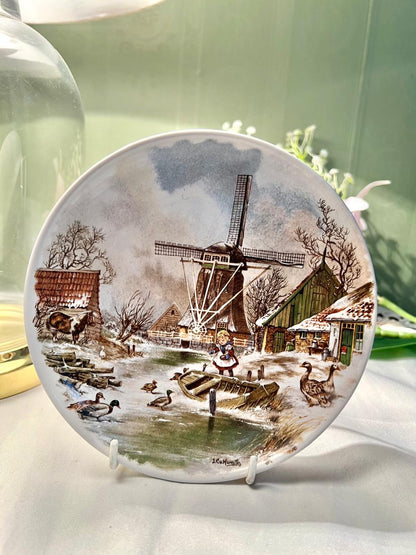 Royal Schwaben Winter Windmill Decorative Wall Plate 16cm