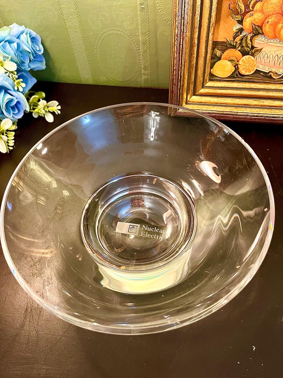 Vintage Nuclear Electric Glass Presentation Bowl 20 cm