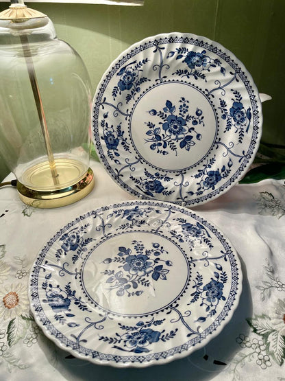 Johnson Bros Indies Blue & White Decorative Plates Set of 2 , 9.5"