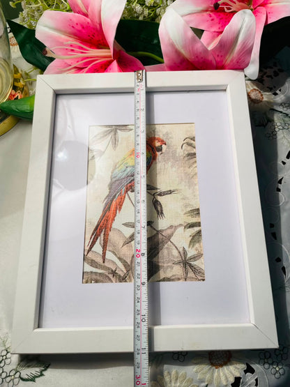 Parrot Framed Art White Frame Approx. 27 cm