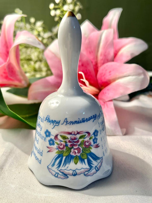 Vintage Wedding Anniversary Floral China Bell – 5
