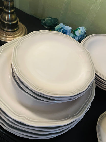 Vitramik Oxford Grey Rim Dinnerware Set For Six