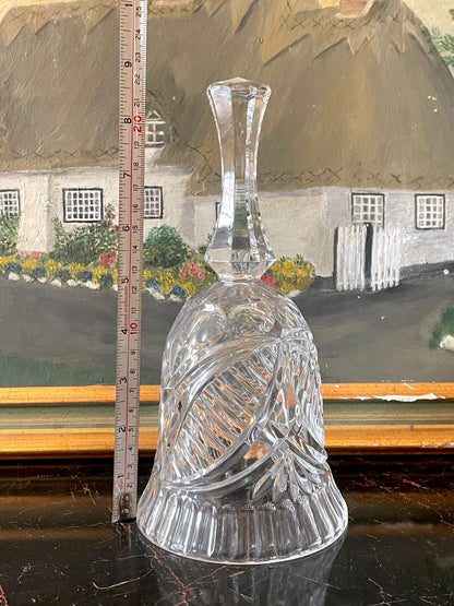 Vintage Crystal Cut Glass Bell – Star of David Pattern (Heavy Glass)