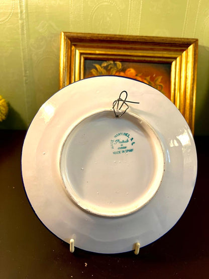 10 Inch Hand-Painted Blue & White Ceramic Decorative Plate – Artisan Pottery