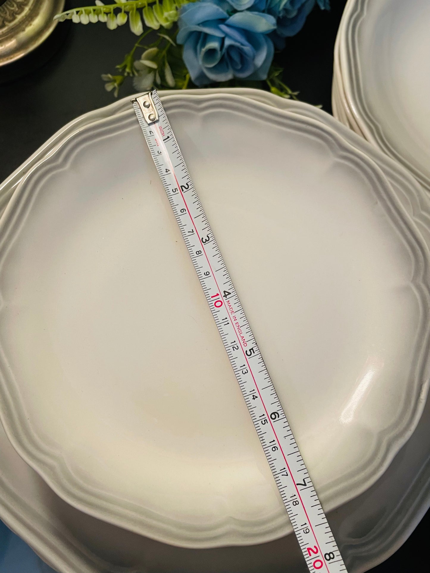 Vitramik Oxford Grey Rim Dinnerware Set For Six