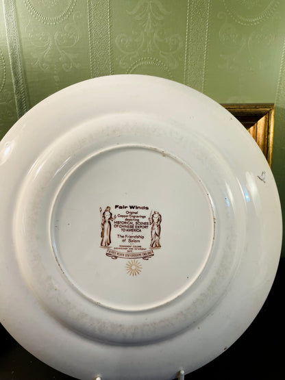 Fair Winds Friendship of Salem Collector Plate 10.5 Inch