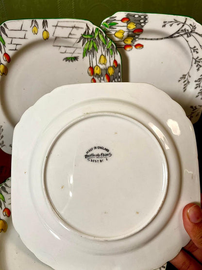 Petrohole China Tulip Pattern Side Plates | Set of 6 | Made in England