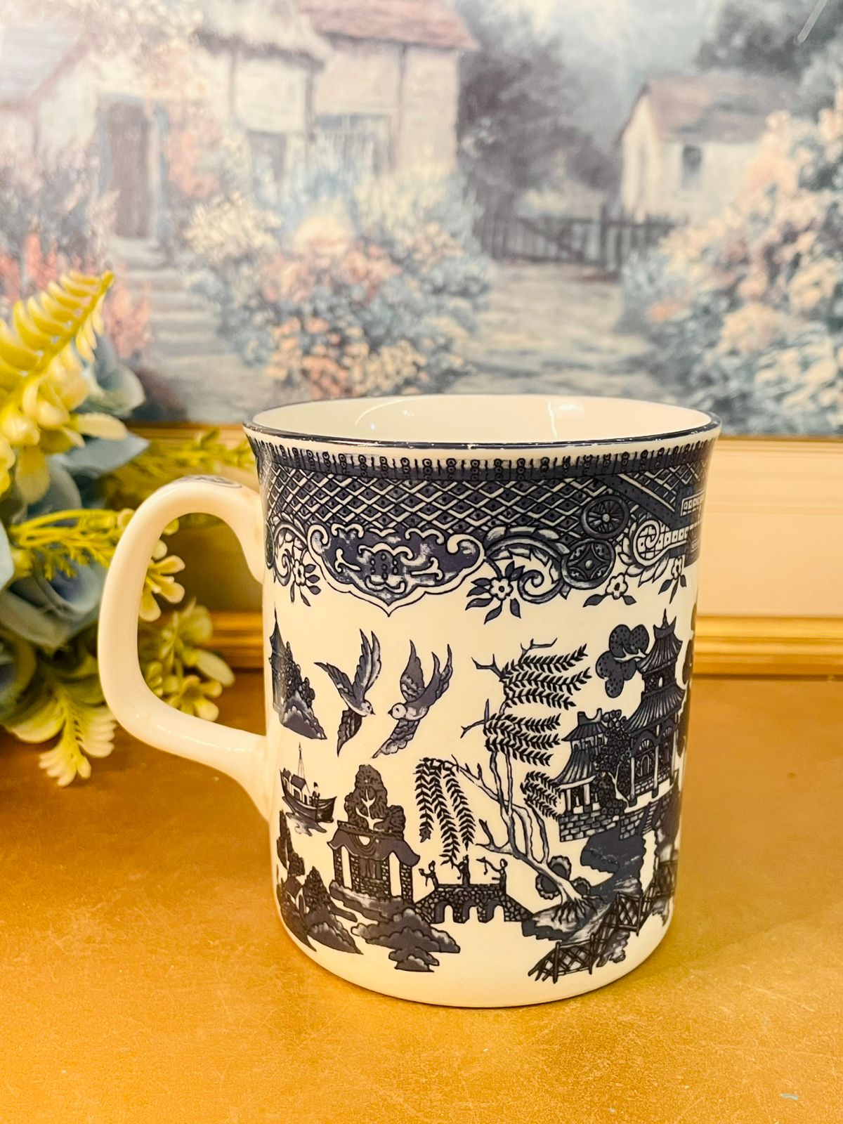 Vintage Blue Willow Bone China Mug – Seville Ceramics