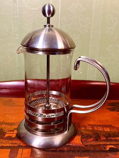 Stainless Steel French Press Coffee Maker | Glass Coffee Press | 7 Inch