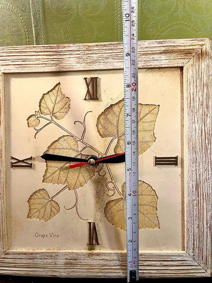 Vintage Grape Vine Wall Clock 10 Inch