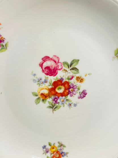 Vintage Floral Porcelain Serving Plate