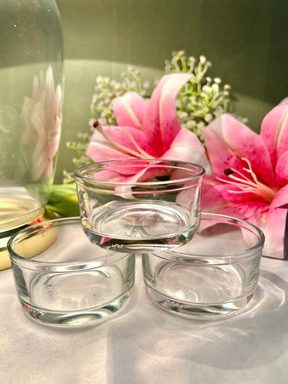 Clear Crystal Ramekin Bowls – 3 Piece Set, 3 Inch