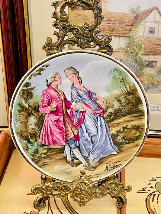 Vintage Victorian Scene Plates 6" – Romantic Decorative Wall Plates