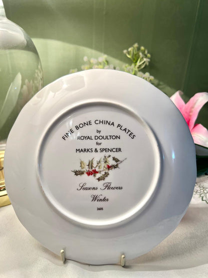 Royal Doulton Seasons Flowers Winter Bone China Plate 20cm