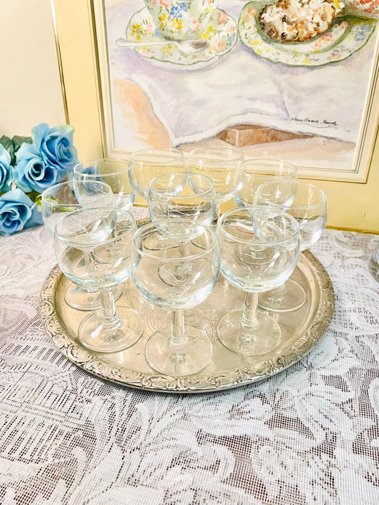 Vintage Stemmed Liqueur Glass Set of 6 – Classic Clear