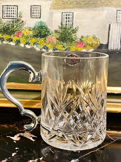 Royale County Silverware Crystal Mug with Silver-Plated Handle – Gift Boxed