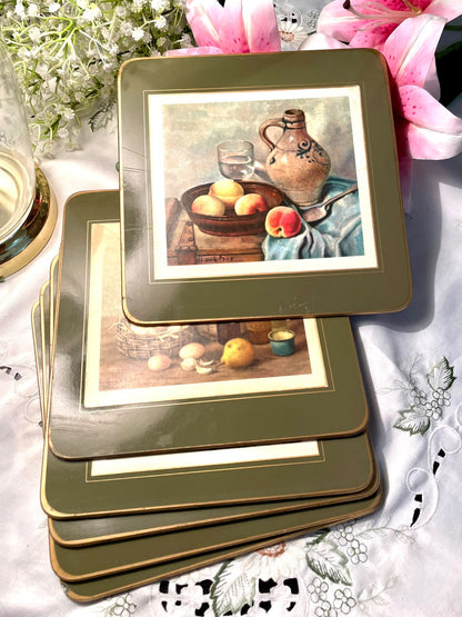Vintage CORK TABLE MATS Set Of 6  – 9.5 in