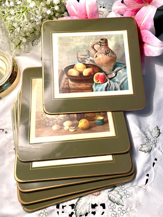 Vintage CORK TABLE MATS Set Of 6  – 9.5 in