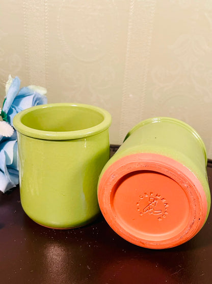 Lime Green Ceramic Planters – Set of 2 | 3 Inch