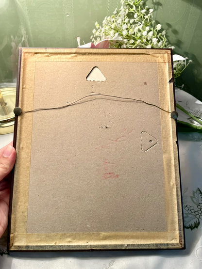 Vintage Hedgehog Family Framed Artwork Approx. 11 Inch
