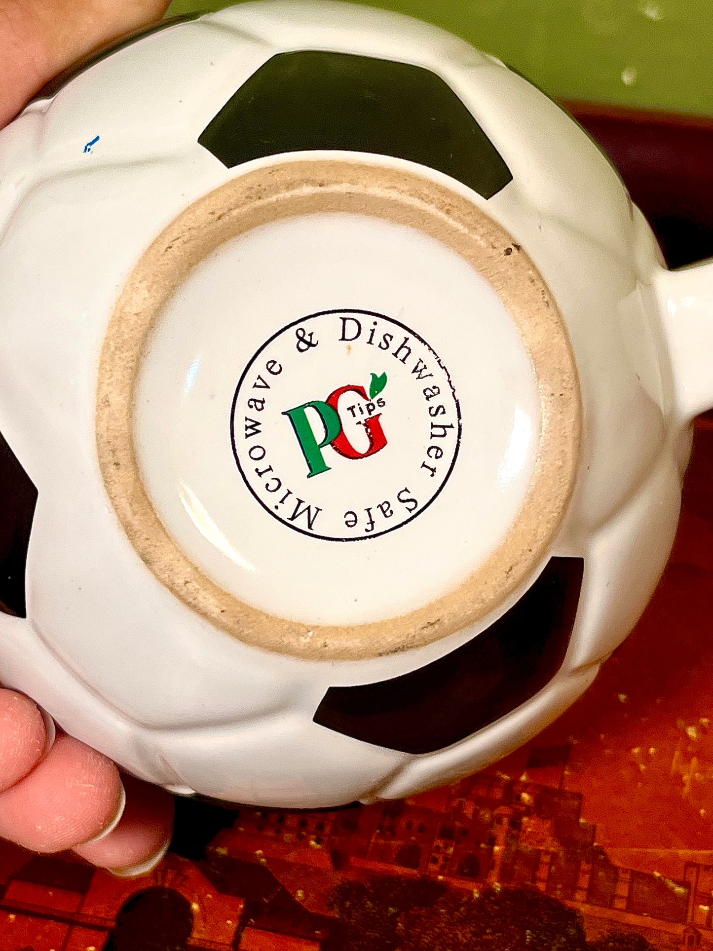 Football Soccer Ball Shaped Ceramic Mug PG Tips 10cm