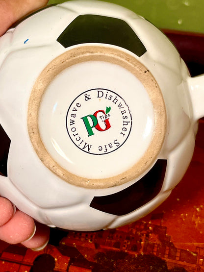 Football Soccer Ball Shaped Ceramic Mug PG Tips 10cm