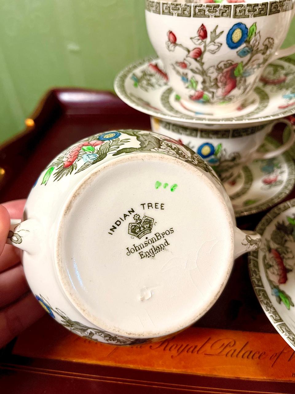 John Bros Indian Tree Fine Bone China Tea Set | 13 Pieces | England