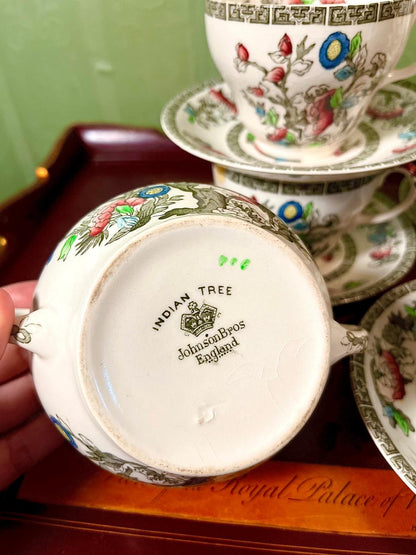 John Bros Indian Tree Fine Bone China Tea Set | 13 Pieces | England