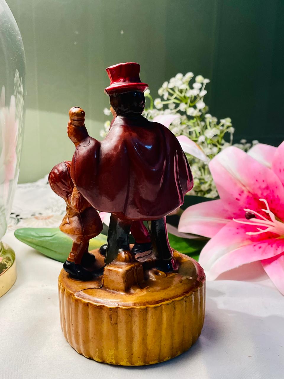 Vintage Victorian Street Seller Figurine with Children 16 cm