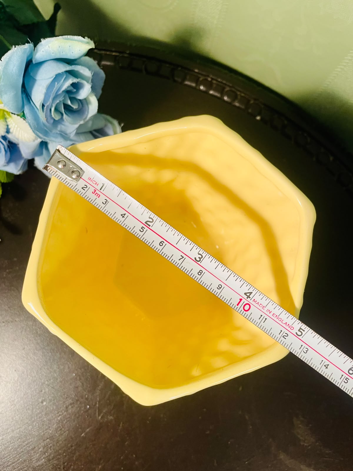 Yellow Textured Ceramic Square Plant Pot – 4 Inch