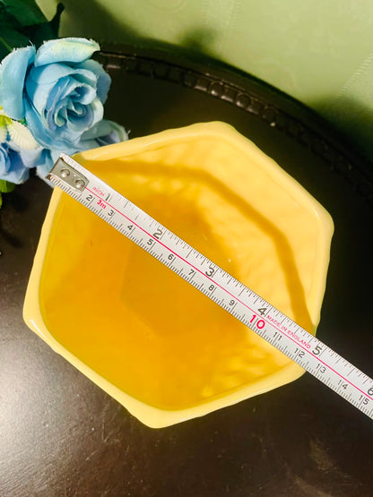 Yellow Textured Ceramic Square Plant Pot – 4 Inch