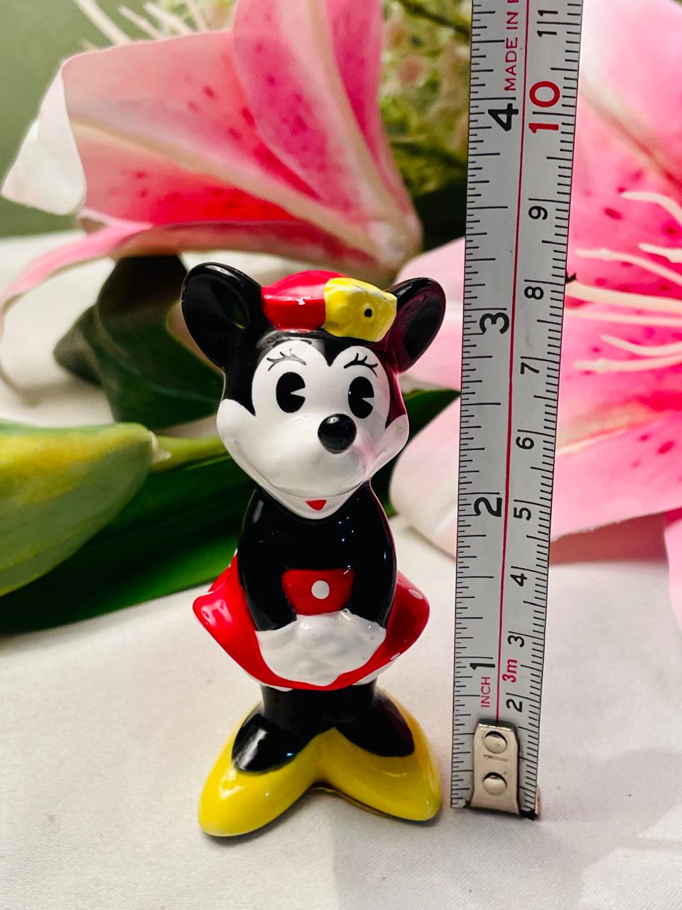 Vintage Minnie Mouse Style Ceramic Figurine 8 cm
