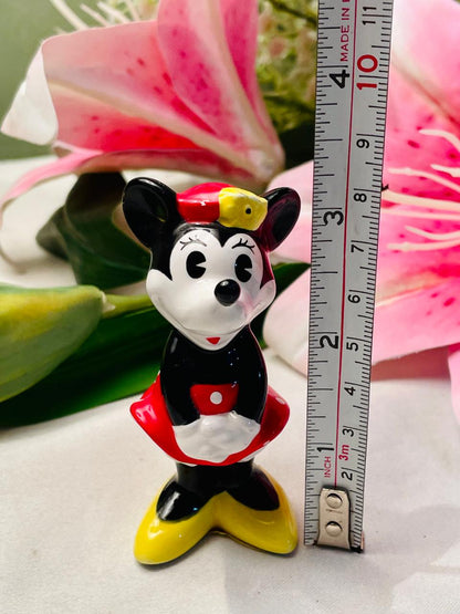 Vintage Minnie Mouse Style Ceramic Figurine 8 cm