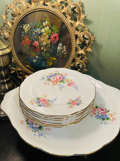 Royal Albert Bone China Dessert Plates & Platter Set England